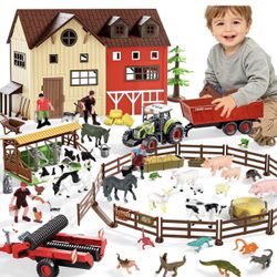 Animal Farm - Juguetes de granero para niños, juguete tractor con luces y sonido, regalos para niños pequeños a partir de 3 años