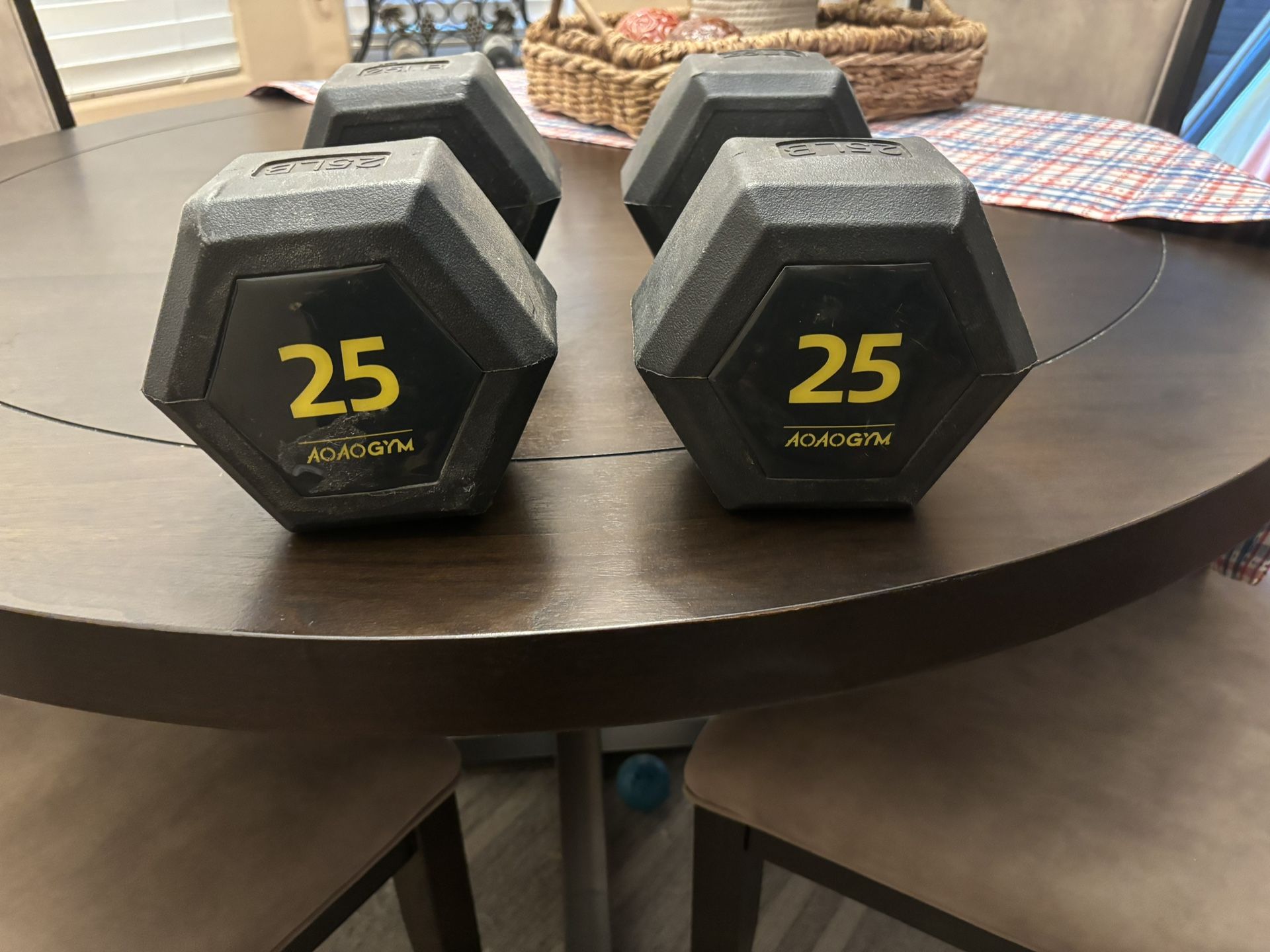 25lb. AOAO GYM DUMBBELLS