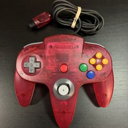 Clear Red Nintendo 64 Controller 9/10 Stick