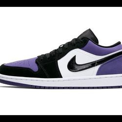 Size 8 - Jordan 1 Low Court Purple - 553558-125