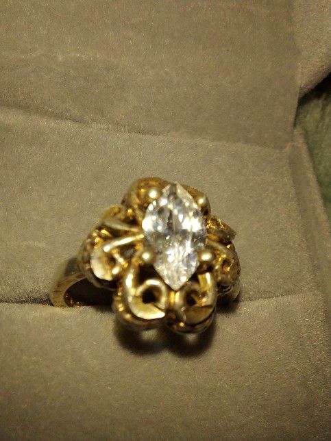 Solitare Marquise Beautiful Marquise CZ Solitare Ring/ SOLID STERLING SILVER- 925 Stamp. Really Lovely Ring. 😍 Comes With Box -Size 6-7