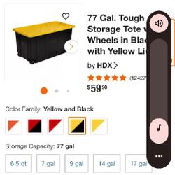 77 Gallon The Largest They Have ,Brank New It Was 60dollars