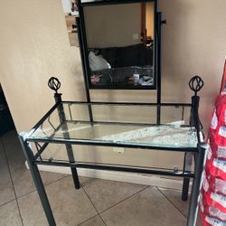 Glass Desk Vanity Table