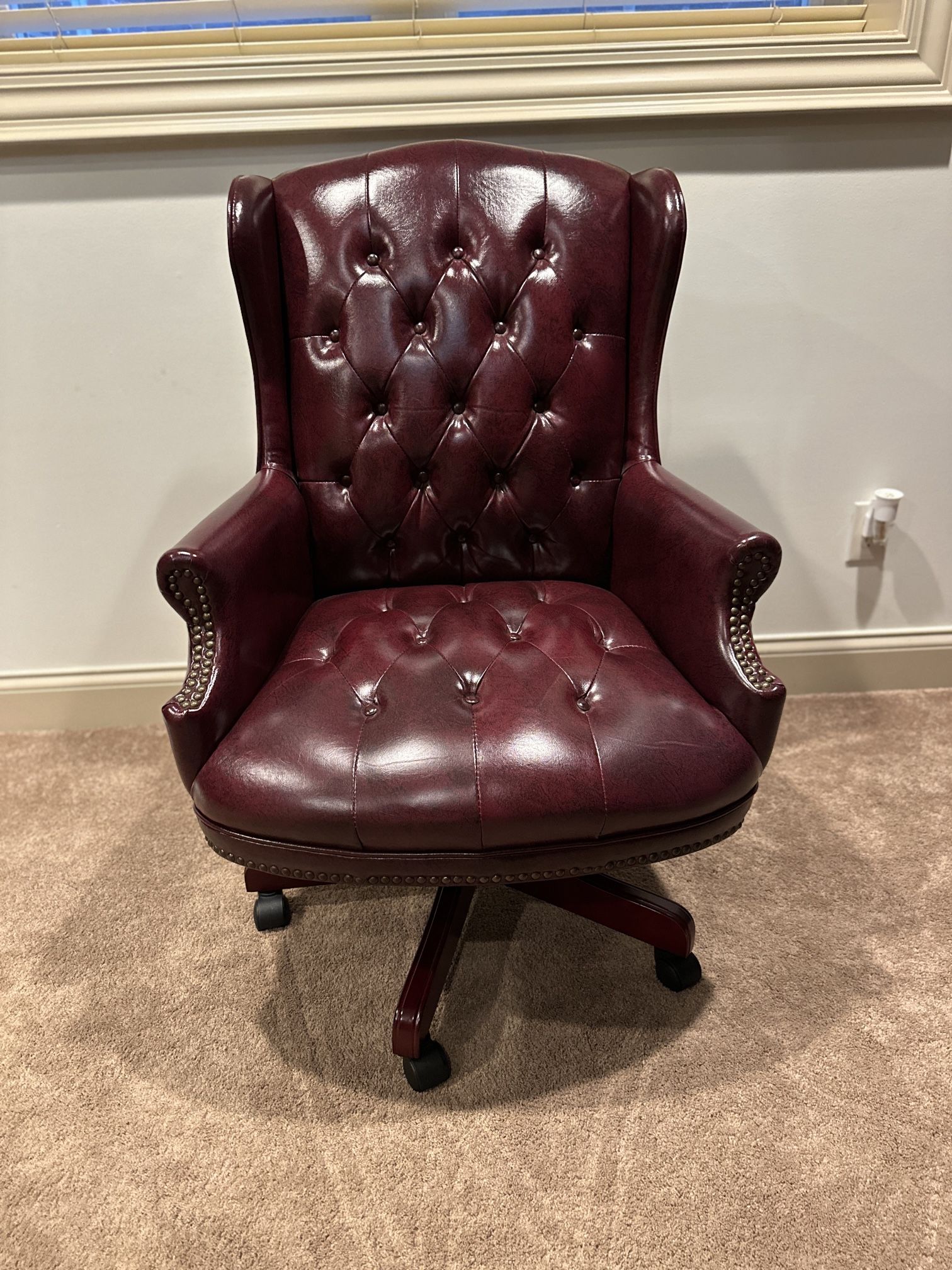 Wingback Office Chair Burgandy