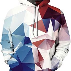 NEWCOSPLAY Unisex 3D Graphic Hoodies for Men Realistic Digital Print Pullover Hoodie Hooded Sweatshirt