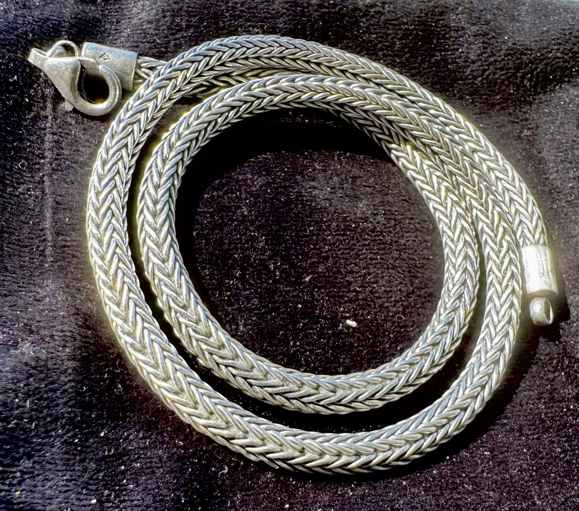 Sterling Silver Wheat Sheaf Design Necklace 17”