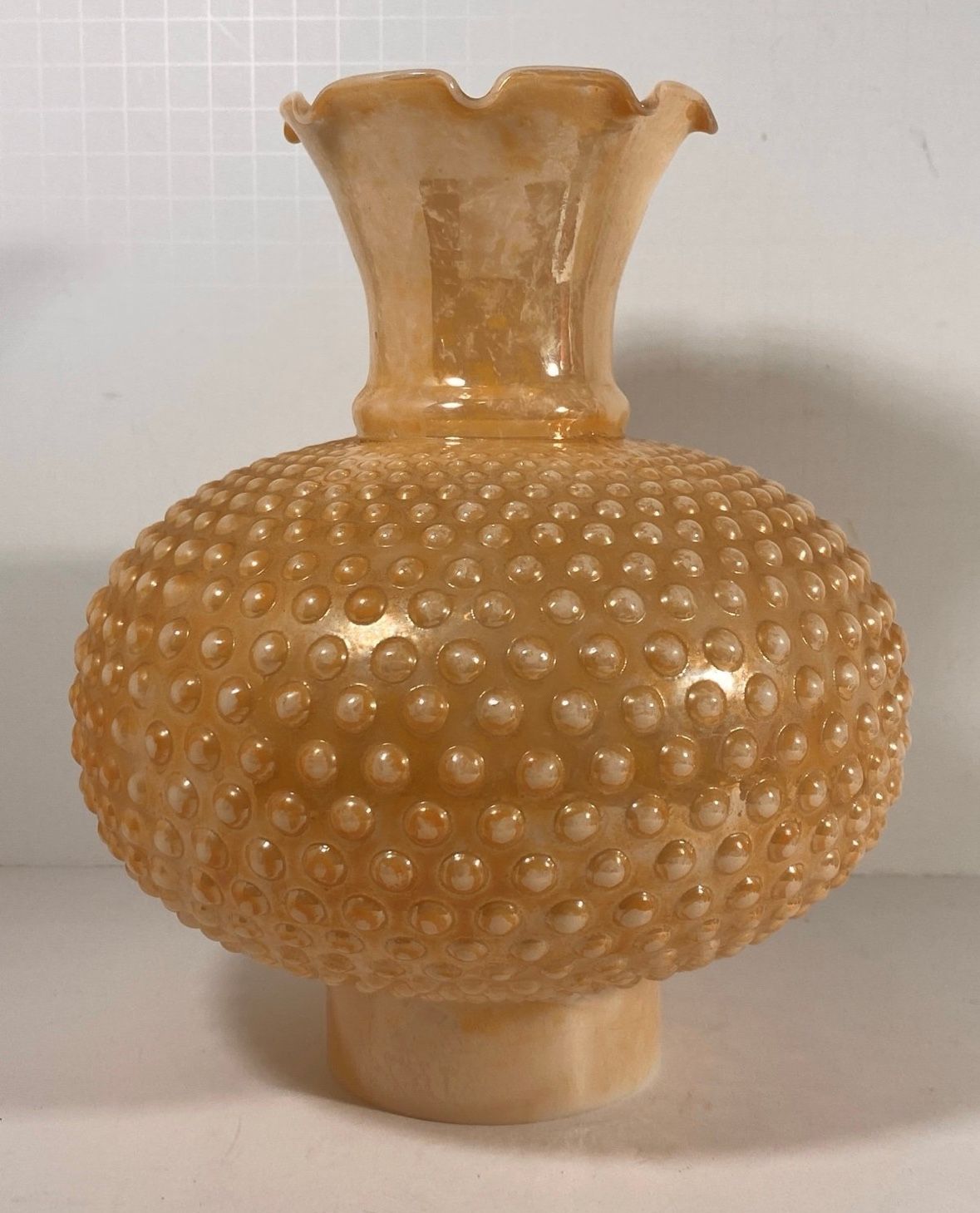 Fenton Peach Opalescent Hobnail Glass Chimney Lamp Shade 3”