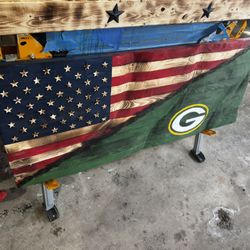 American/ Green Bay Packer/ Brewers  Flag