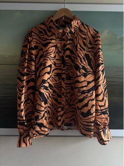 Leopard satin men’s shirt size medium M