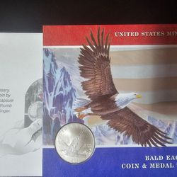 Bald Eagle Silver & Bronze Coin & Medal Set

