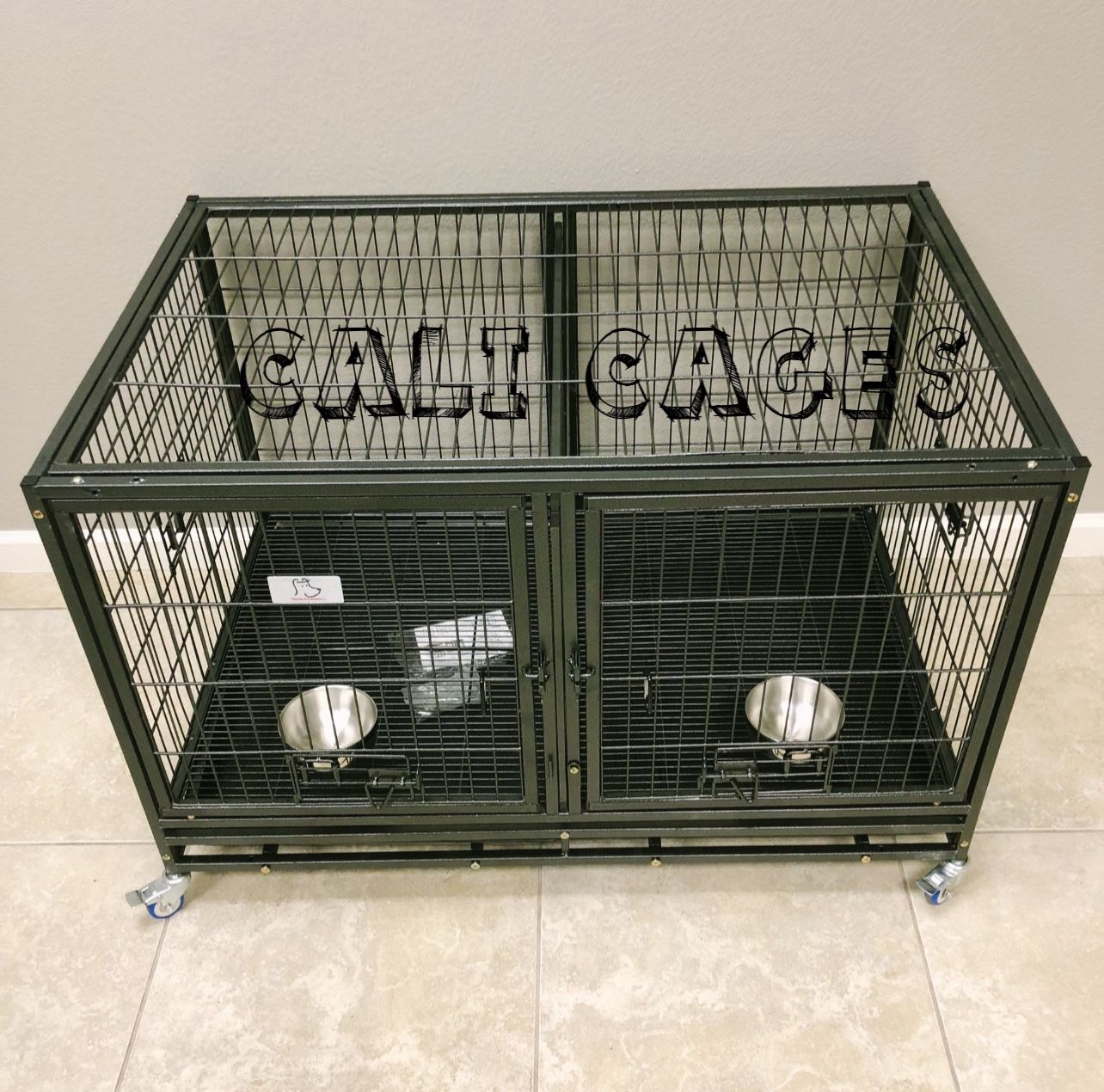 Dog Pet Cage Kennel Size 43” With Divider And Feedin Bowls New In Box ? 