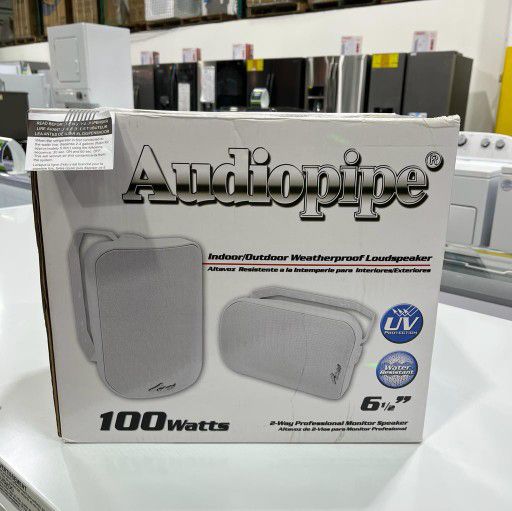 Audiopipe Weatherproof 6.5" Portable Outdoor Audio Speaker Bocina Patio Parlante Odp-653-wht