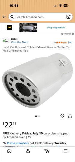 Universal 3” inlet exhaust silencer muffler tip