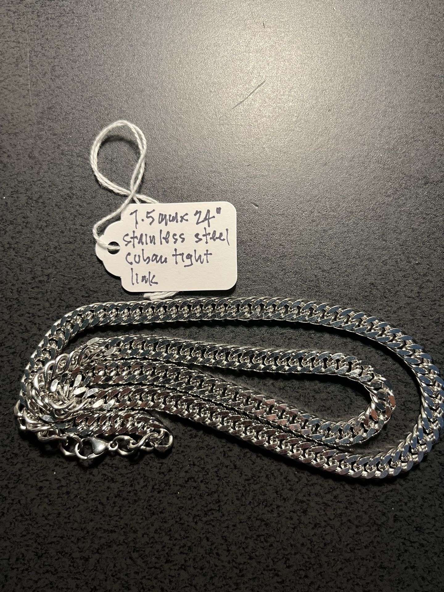 Slashed Price- 7.5 mm x24” Cuban Link SS Chain