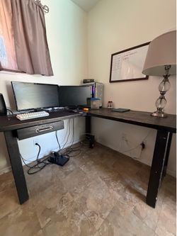 L shaped computer desk
