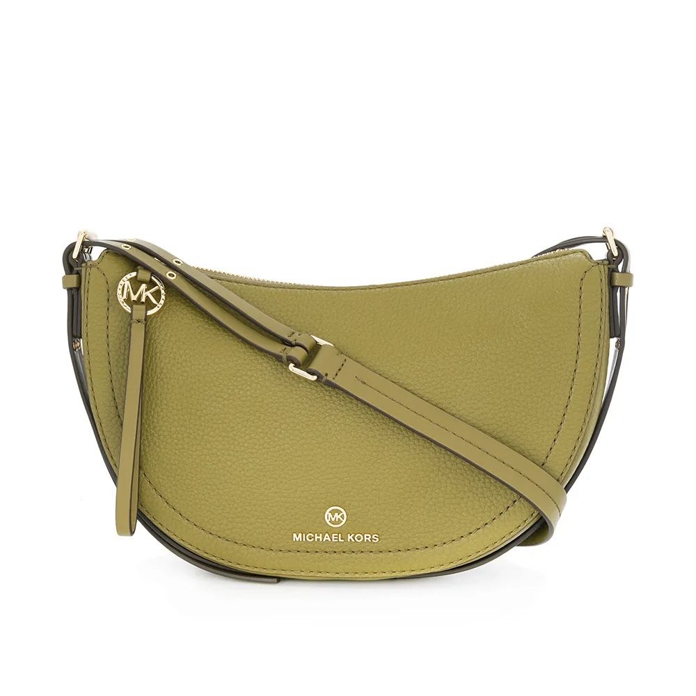 Michael Kors Camden Small Pebble Leather Messenger Bag Pistachio Green Gold