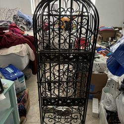 Black Iron Elegant French Wine Storage Rack Mini Bar