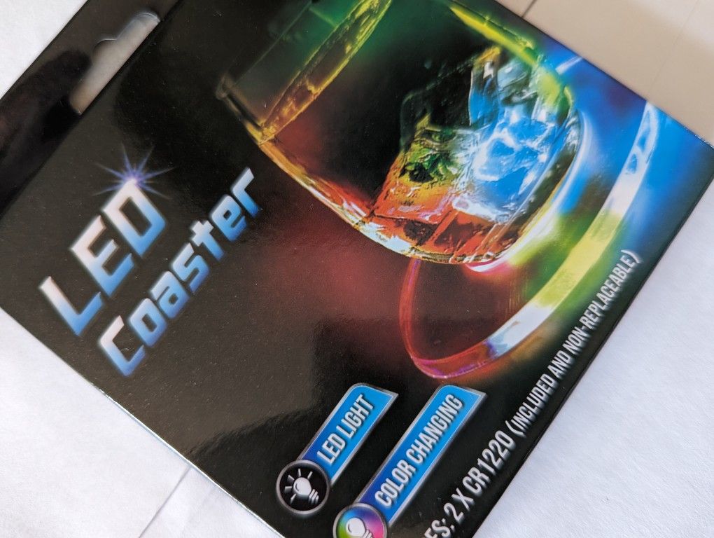 Led Coasters New In Box Set Of Six Also Could Be Used For Bottle Lights