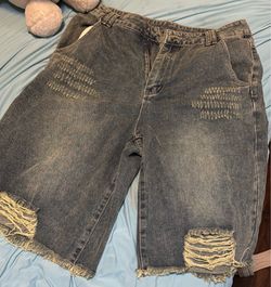 Women Casual Distressed Washed Denim Shorts