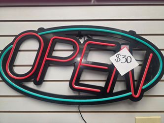 Open sign for store front,  indoor only