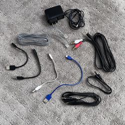 Assorted Electronic Cables & Plugs