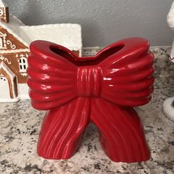 Christmas Bow Flower Vase