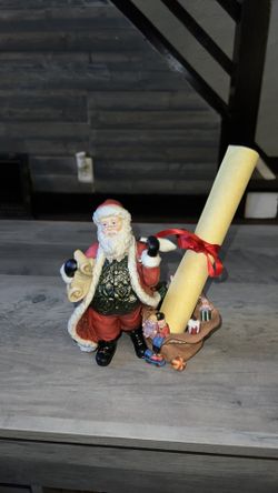 Partylite Christmas Santa Checking His List Tealight Candle Holder With Box