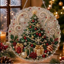 Festive Sparkle Bead 3D Textured Diamond Art DIY Craft Kit for Adults - Christmas Santa Claus Theme, Sin Acrylic Board, Holiday Decor, Camping Hiking