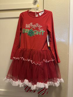 Christmas Dress & Pants Little Girls Size 6