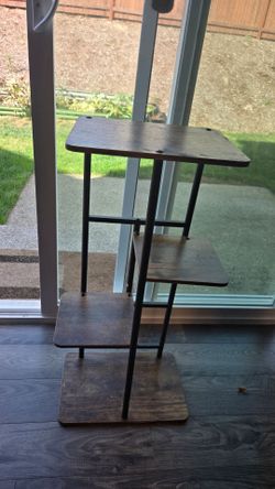 4-Tier Wood and Metal Display Shelf