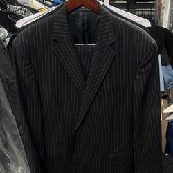 Polo Ralph Lauren Black Pinstripe 2 Piece Men's Suit Jacket & Pants