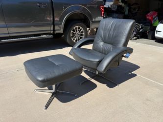 Fjords Hjellegjerde Lowback Compact Recliner and Ottoman, Norway