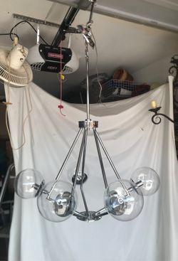5pc glass globe chandelier