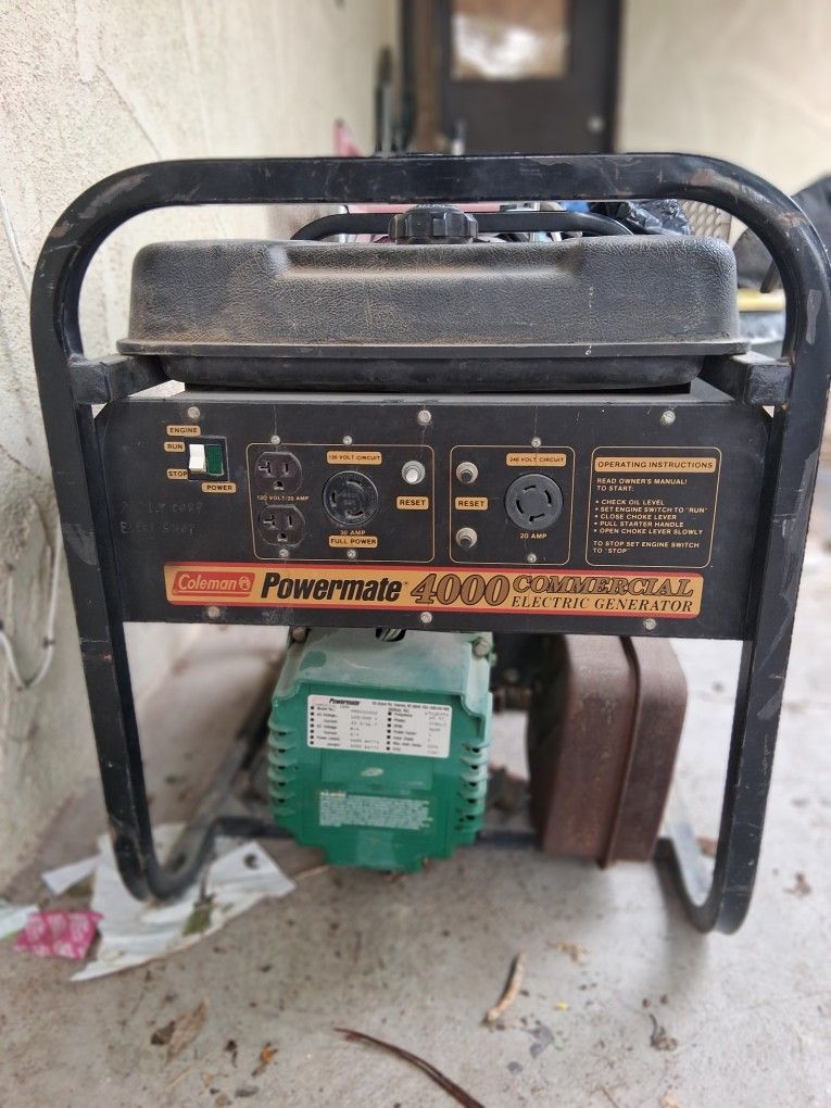 $250 COLEMAN POWERMATE 4000 COMMERCIAL ELECTRIC GENERATOR