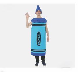 Blue Crayon Adult Women’s Halloween Costume. •One Size Fits Most. **(slightly ripped).