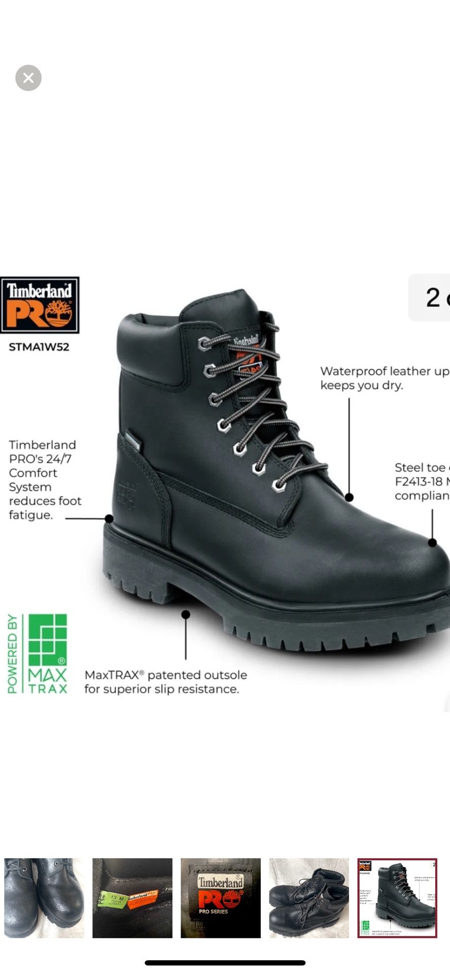 Timberland Mens Steel Toe Work Boots Sz 9.5 M Pro Endurance PR6” 24/7