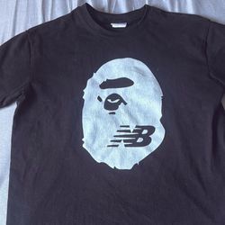 medium bape new balance shirt black ‼️READ DESCRIPTION ‼️