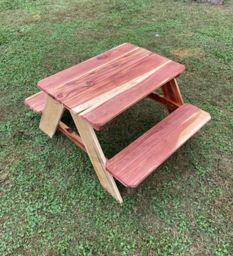 Kids easter red cedar picnic table