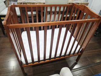Baby Foldable Mini Crib With Mattress Included