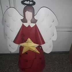 Very cute tin angel candle holder