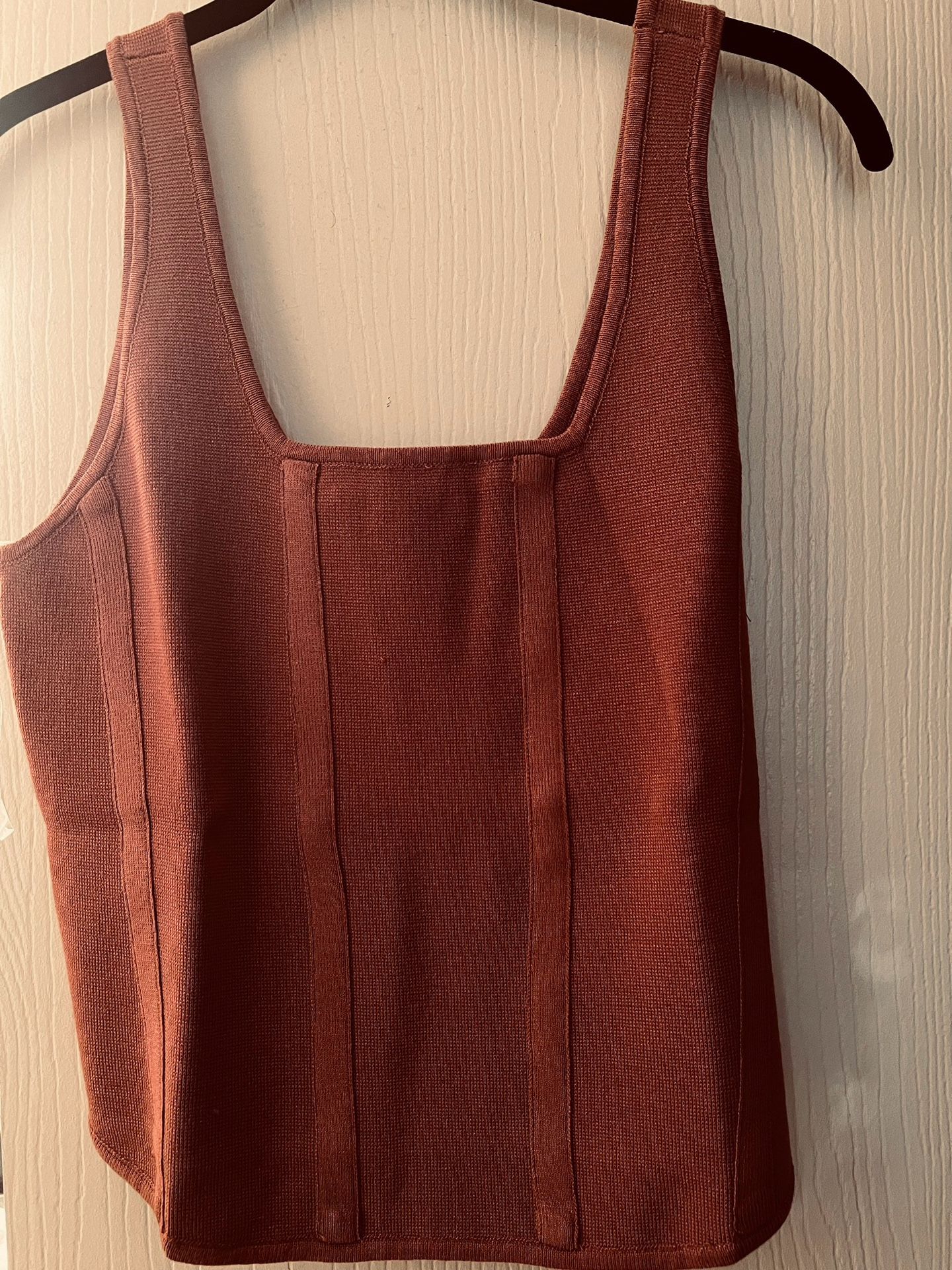 New! Kori Corset Top In Color Cinnamon Brown Size L, With Tags