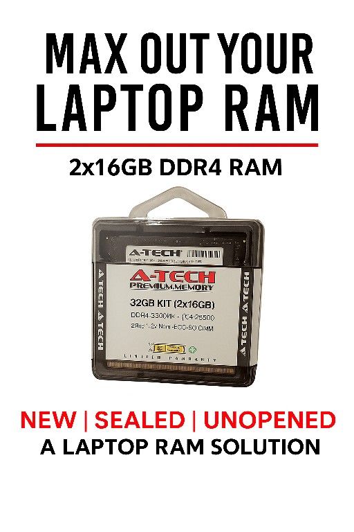 A-Tech 32GB (2x16GB) DDR4 3200MHz Laptop RAM | NEW Sealed | SO-DIMM