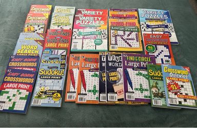Large Print Lot of 25 Crossword/Word Find Books- New- Low Price. $10 for the whole lot😀