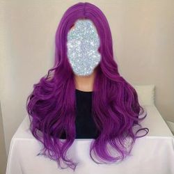24 Inch Purple Heat Resistant Wig