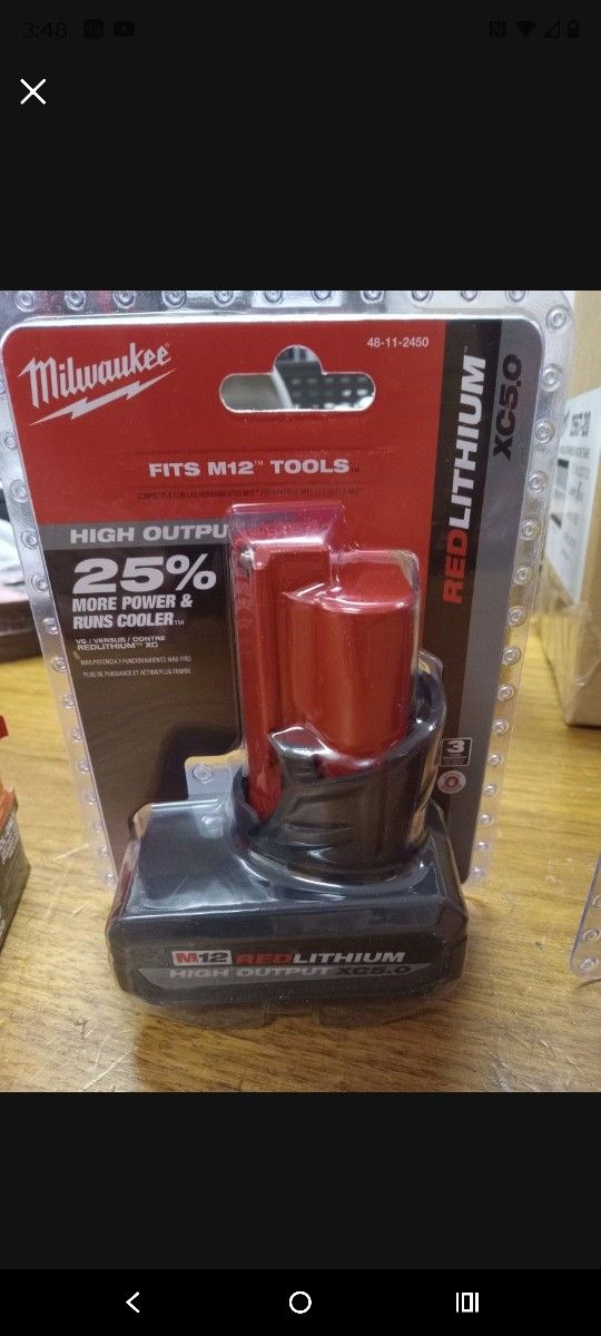 Milwaukee M12 High Out Battery 5.0ah