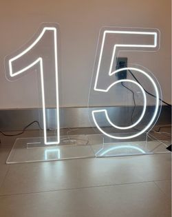 Número acrílicos con luz led para decoración de fiestas