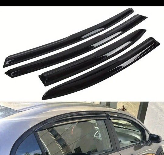 4PCS Acrylic Window Visors Sun Shades Rain Deflectors Air Vents For Honda Civic 2006-2011
