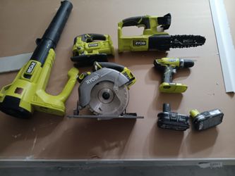Ryobi 5 piece 18v tool set with 2 batteries