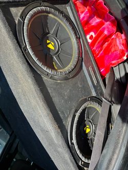 Kicker CompC Subwoofers in Carpeted Box