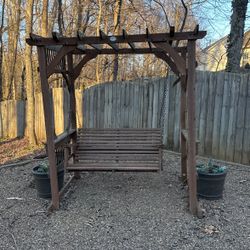 Outdoor Gazebo Wooden Swing